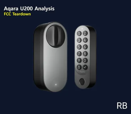 Product render of the Aqara U200 smart lock body and its separate numeric keypad